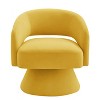 CAVINAS Modern Swivel Barrel Chair with Open Backrest, Upholstered Velvet Accent Chair with 360 Degree Wood Base - 2 of 4