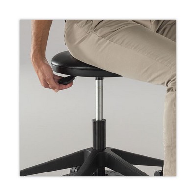 Adjustable Black Vinyl Backless Swivel Lab Stool