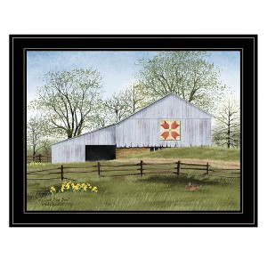 Gulches Series "Tulip Quilt Block Barn" in by Billy Jacobs 1 Piece Black Frame Print Seasonal Home Decor Poster Art Print 21 in. x 1 in. - 1 of 4