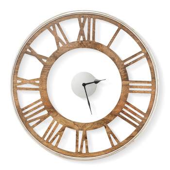 Costway 16/20 Inch Silent Wall Clock with Classic Frame Classic Roman Number Glass Cover