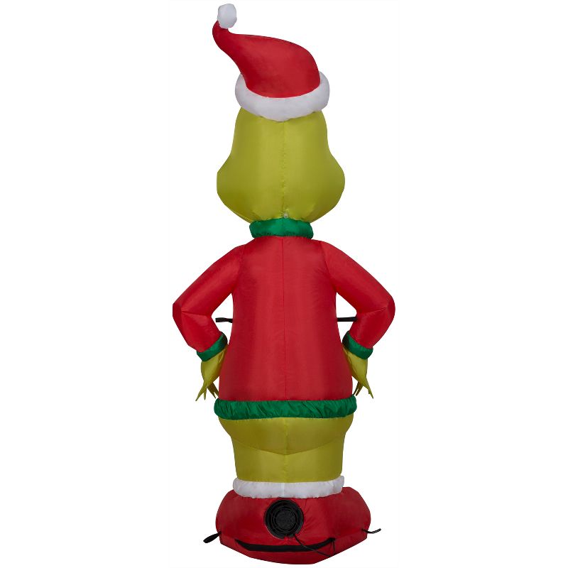 Gemmy Christmas Inflatable Grinch in Who Ville Sweater, 4 ft Tall, Multi, 4 of 7