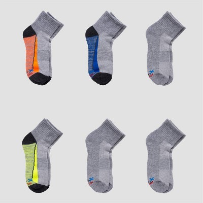 Boys' Hanes Premium 6pk Ankle Socks - Colors May Vary