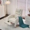 Modern Lounge Rocker,Teddy Fabric Rocking Chair With Pockets,Comfy Accent Arm Chair With Solid Wood Legs,Leisure Chairs-Cuddlewood - 3 of 4