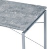 Metal & Composite Wood Industrial Style Writing Desk with Faux Concrete Top and Metal Sled Base - 3 of 4