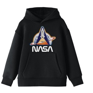 NASA Space Shuttle Launch and Saturn Boy's Black Sweatshirt - 1 of 2