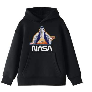NASA Space Shuttle Launch and Saturn Boy's Black Sweatshirt