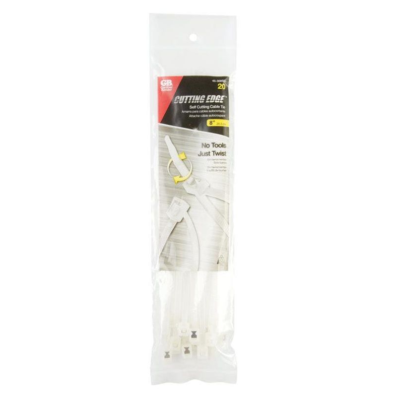 Gardner Bender 8 in. L Clear Self-Cutting Cable Tie 20 pk, 2 of 3