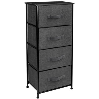Sorbus 4 Drawers Chest Nightstand - Storage for Closet, Home, College Dorm - Features Steel Frame, Wood Top, & Fabric Bins