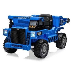 12V Electric Ride-On Dump Truck for Kids, Construction Vehicle with Remote Control, MP3/USB,Lights,Horn,Lifting Dump Bed - 1 of 4