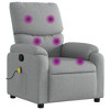 vidaXL Massage Recliner Chair Light Gray Fabric - 2 of 4