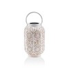 12" Outdoor Metal Hollow Lantern with Rotating LED Lights Antique White - Alpine Corporation: Solar Powered, Integrated LED, No Assembly Required - 2 of 4
