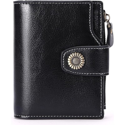 BEAFUP Wallet for Women - RFID Blocking Bifold Leather Wallet with 16 Card Slots & Zipper Pocket,Easy-to-Use