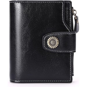 BEAFUP Wallet for Women - RFID Blocking Bifold Leather Wallet with 16 Card Slots & Zipper Pocket,Easy-to-Use - 1 of 4