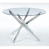 Glass Top Dining Table with Cross Metal Legs, Round/Square Kitchen Table for 4-6 - ModernLuxe - 3 of 4
