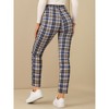 Allegra K Women's Plaid Tartan High Waisted Button Casual Pants - 4 of 4