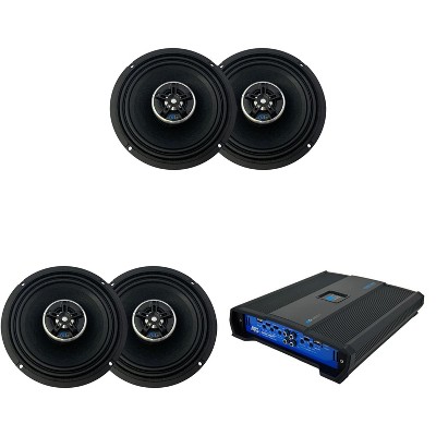 ATG Audio Power Sports Two Pair 6.5" Speakers with Class A/B 2400 Watt Amplifier