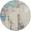 Linen And Fern Green Abstract Washable Indoor Outdoor Area Rug - 4 of 4