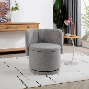 Akoasm Soft 360 Degree Swivel Accent Sofa & Chair With Storable Space For Living Room, Office & Bedroom-Gray - 1 of 4