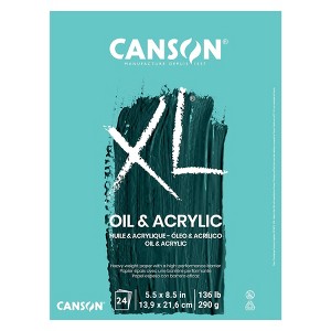Canson XL Series Oil & Acrylic Pad, Foldover Binding, 24 Sheet, 5.5x8.5 inch, 1 Count - 1 of 2
