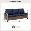 EAGLE PEAK Wicker Outdoor Patio Sofa Patio Furniture Loveseat, 3 Seat Couch - 3 of 4