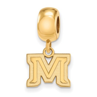 Black Bow Jewelry 14k Yellow Gold Plated Sterling Silver Montana State Bobcats NCAA Bead Charm