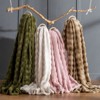 Aoibox Pink Faux Fur Throw Blanket, Soft Fluffy Bubble Blanket for Bed & Sofa, Thick Warm Plush Fuzzy Rabbit Fur Blanket for Cozy Home Decor - 3 of 4