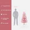 LuxenHome 5Ft Pink Cherry Blossom Christmas Tree with Fiber Optic Lights & Snowman Star Topper - 4 of 4