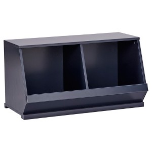 Kelly Modular Stackable Double Storage Cubby - Midnight Black - Inspire Q, Black Black
