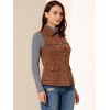 INSPIRE CHIC Women's Buttoned Sleeveless Faux Suede Utility Vest with Cargo Pocket - 4 of 4