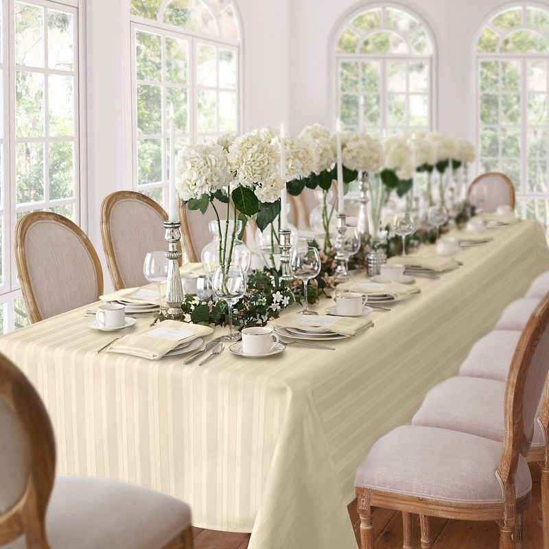 Denley Stripe Jacquard Stain Resistant Tablecloth ~ Elrene Home Fashions, 2 of 4