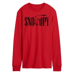 Men's - Peanuts - Skater Snoopy Long Sleeve Graphic T-Shirt - 1 of 4