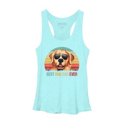 Women's Design By Humans Best Dog Dad Ever Golden Retriever By LuckyCharm99 Racerback Tank Top