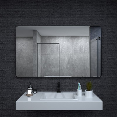 Aluminum Framed Rounded Rectangle Bathroom Wall Mirror,Vanity Mirror