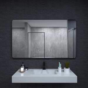 Aluminum Framed Rounded Rectangle Bathroom Wall Mirror,Vanity Mirror - 1 of 4