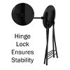 Set of 4 Counter Height Bar Stools – 24-Inch Backless Folding Chairs with 225lb Capacity for Kitchen, Rec Room, or Game Room by Trademark Home (Black) - 3 of 4
