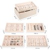 4-Piece Stackable Jewelry Organizer Trays made of PU leather with removable dividers for earrings, necklaces, rings, and bracelets - 4 of 4