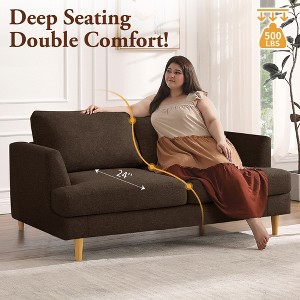 Gericco Loveseat Sofa 56" Mid Century Modern Small Couches for Small Spaces 2-Seat Upholstered Cushion Sofa Couches for Bedroom Apartment - 1 of 4