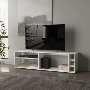 Sapphtopaz Modern TV Stand for TVs Up to 70" with Open Storage Shelves Multifunction Entertainment Center Table Console Table for Living Room - 1 of 4