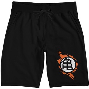 Dragon Ball Z Master Roshi Kanji Symbol Men's Black Sleep Pajama Shorts - 1 of 1
