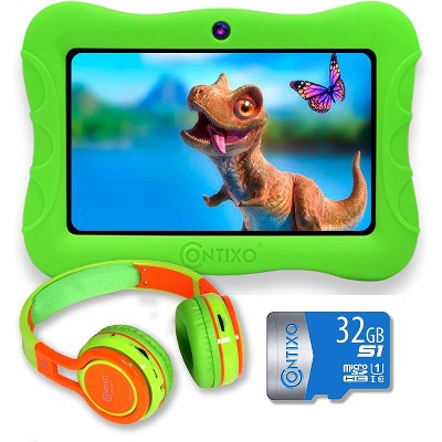 Contixo V9 Kids Tablet Bundle Pack, 7-inch HD, Ages 3-7, Dual Camera, Wi-Fi, Parental Control, 32GB SD Card, Headphones, Kids Learning Tablet