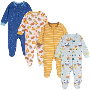 Onesies Brand Baby Boys' 4-Pack Sleep 'N Plays - 1 of 4
