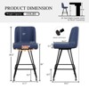 Bekrvio 26" Swivel Counter Height Bar Stools with Back-Faux Leather/Velvet Upholstered, V-Shaped Metal Legs-Modern Counter Stools for Kitchen Island - 2 of 4