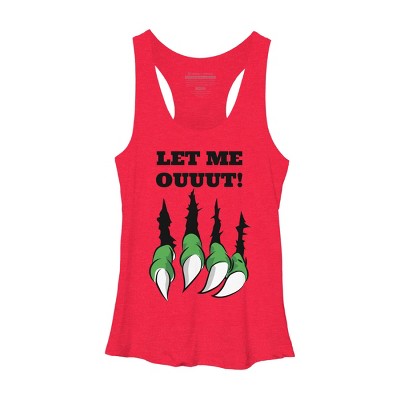 Women's Design By Humans Let the monster out halloween By ArtStyleAlice Racerback Tank Top