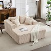 TackView Oversized Chaise Lounge Chair, 54 * 61" Indoor Cloud Plush Corduroy Floor Sofa Bed Deep Seat No Assembly Couch for Living Room - 3 of 4