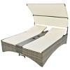 Nestfair Wicker Outdoor Day Bed with Shelter Roof and Cushions Cream - 2 of 4