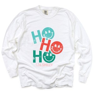 S.W.Smiley Ho Ho Ho Stacked - Garment Dyed Long Sleeve - 1 of 3