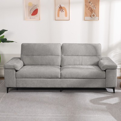 Chenille Sofa with Adjustable Armrests and Extra Thick Cushions