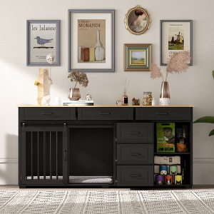 Famapy Dog Crate with Multi - Storage: Stylish Pet Home & Organizer for Living Spaces - 1 of 4