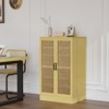 VINGLI Pantry Cabinet, Rattan Kitchen Storage Cabinet with 2 Doors and Adjustable Shelves, 40.5" H Food Storage Freestanding Cupboard in Dining Room - 4 of 4