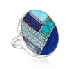 Ross-Simons Tonal Blue Multi-Gemstone Inlay Ring With 3.80 Carat Sapphire and .80 ct. t.w. Swiss Blue Topaz in Sterling Silver - 4 of 4